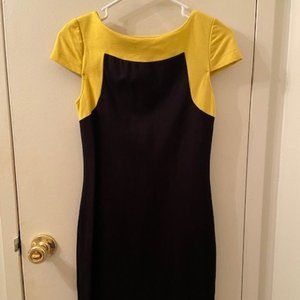 NEW $160 Philosophy Black/Yellow Cap Slv Sheath XS